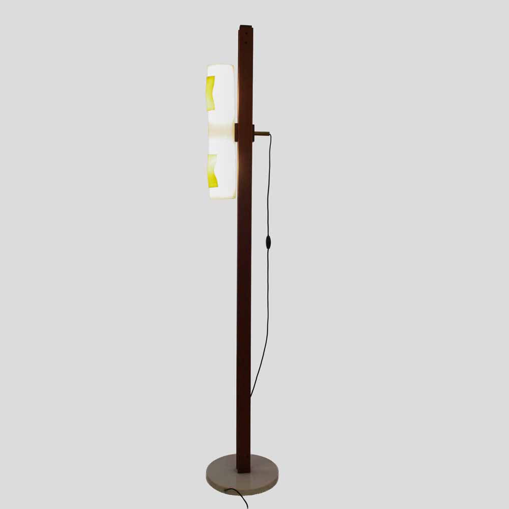 1950s white and yellow perspex shade floor lamp designed by Arredoluce-FM615 (3)