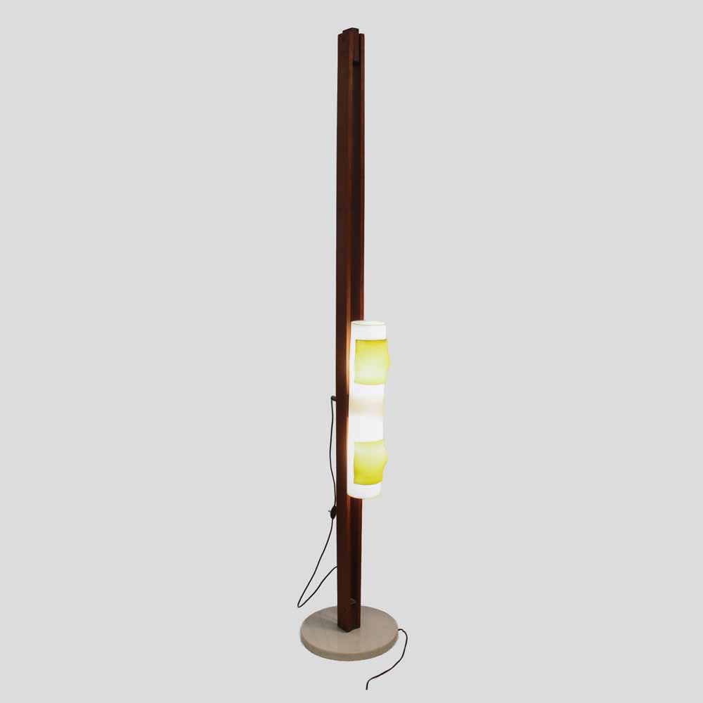 1950s white and yellow perspex shade floor lamp designed by Arredoluce-FM615 (4)