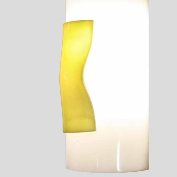 1950s white and yellow perspex shade floor lamp designed by Arredoluce