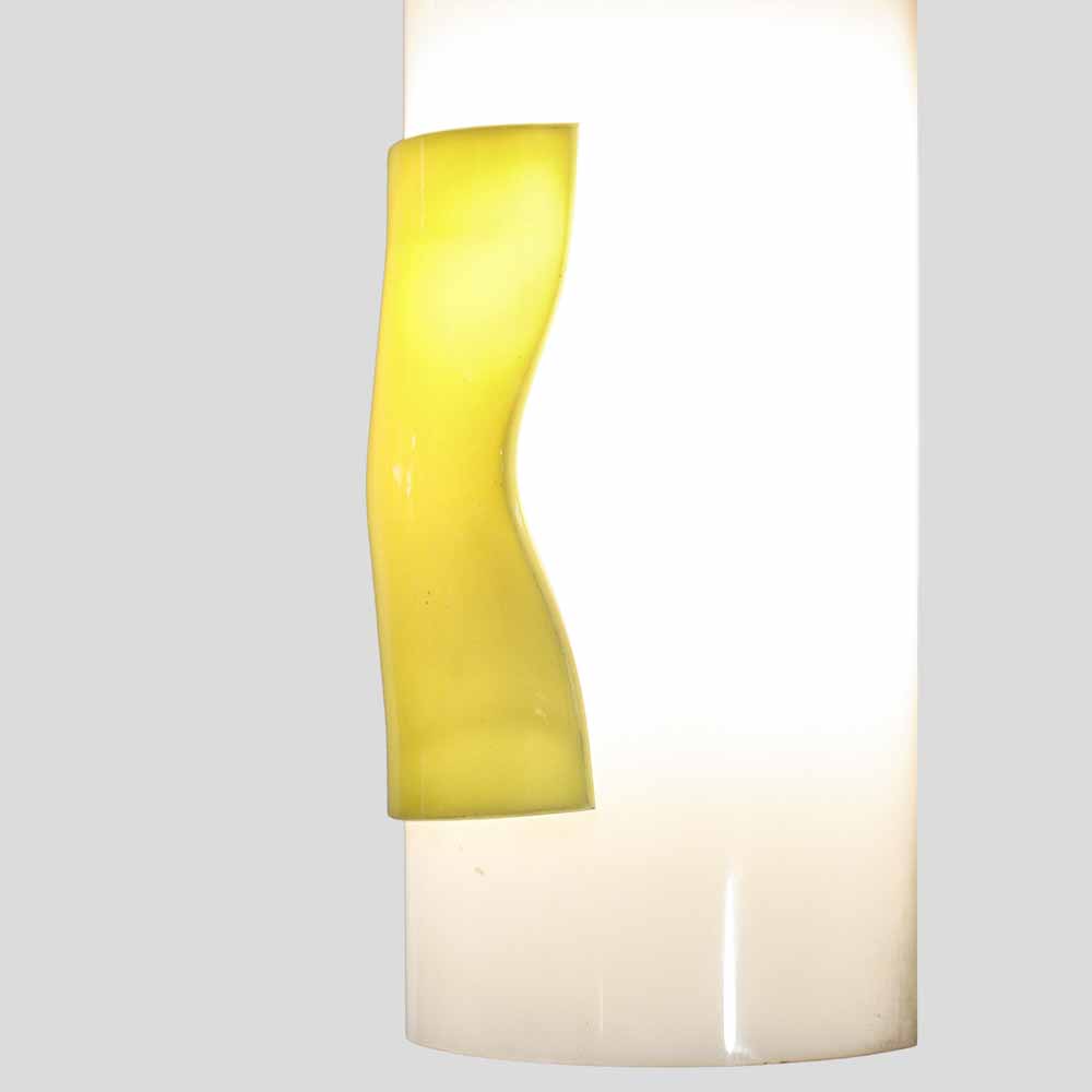 1950s white and yellow perspex shade floor lamp designed by Arredoluce-FM615