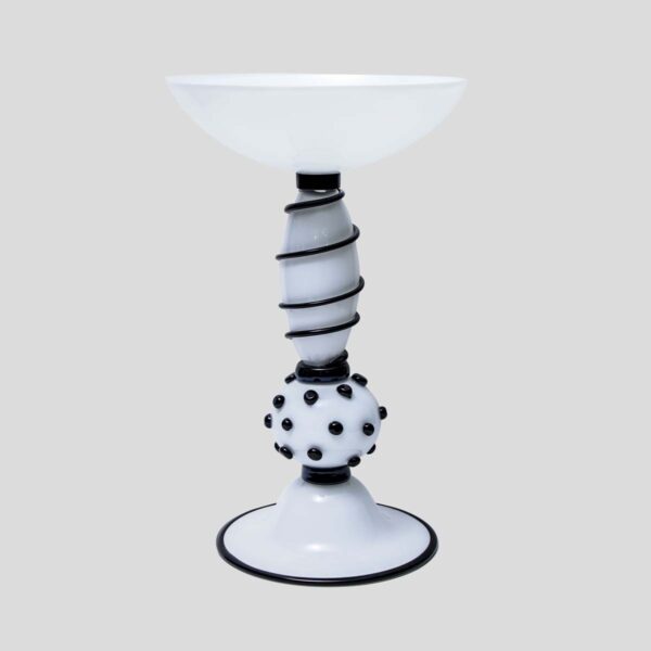 Black and white Murano cup vase