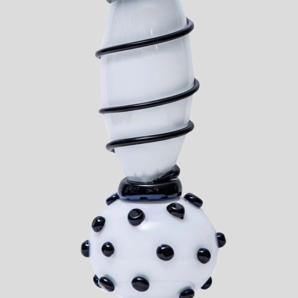 Black and white Murano cup vase