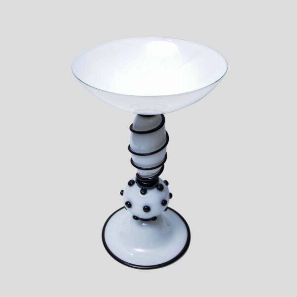 Black and white Murano cup vase