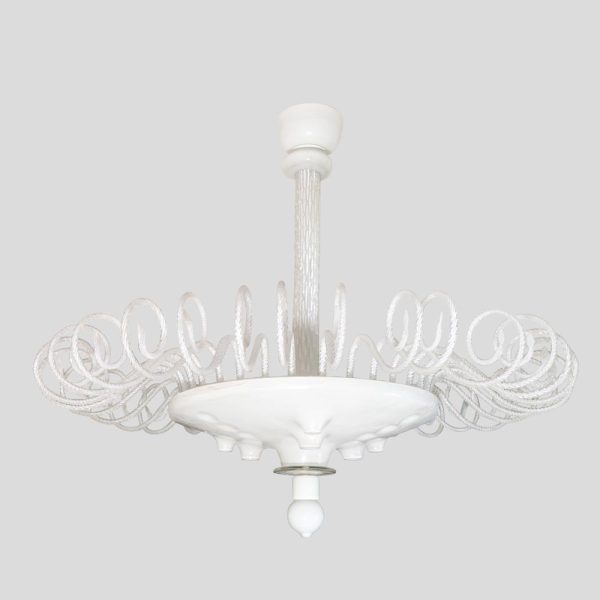 White Murano glass chandelier