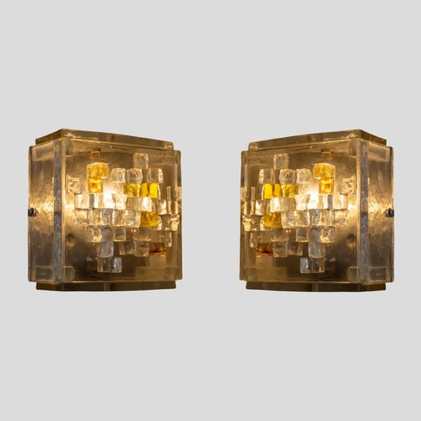 Pair of brutalist wall lights by Poliarte