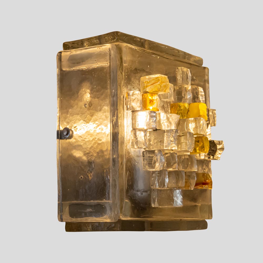 Pair of brutalist wall lights by Poliarte