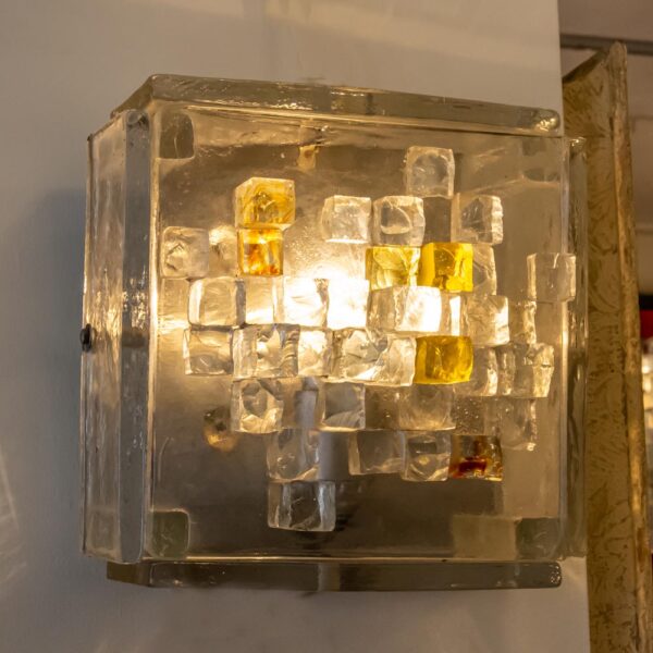 Pair of brutalist wall lights by Poliarte