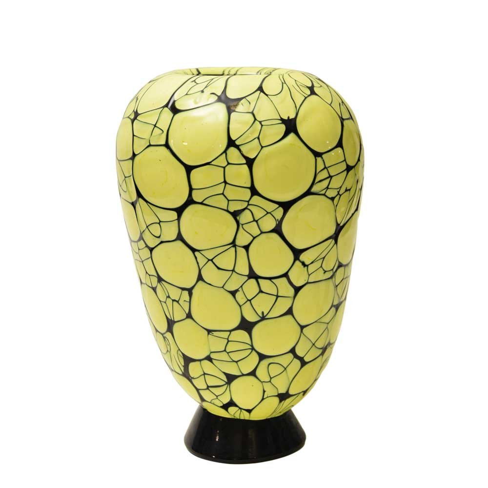 Vittorio Ferro blown yellow and green glass vase