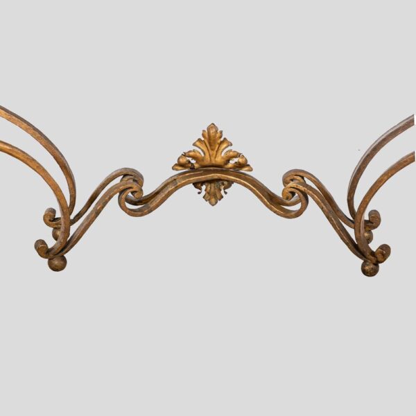 Gilt wrought iron console table attributed to Gilbert Poillerat