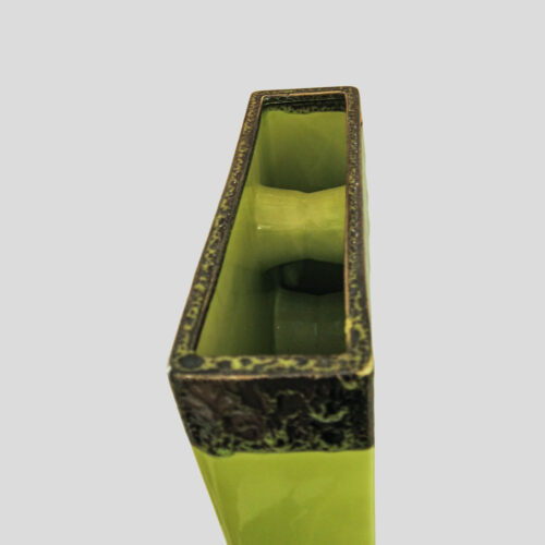 Olive Green Modernist Studio Ceramic Vase