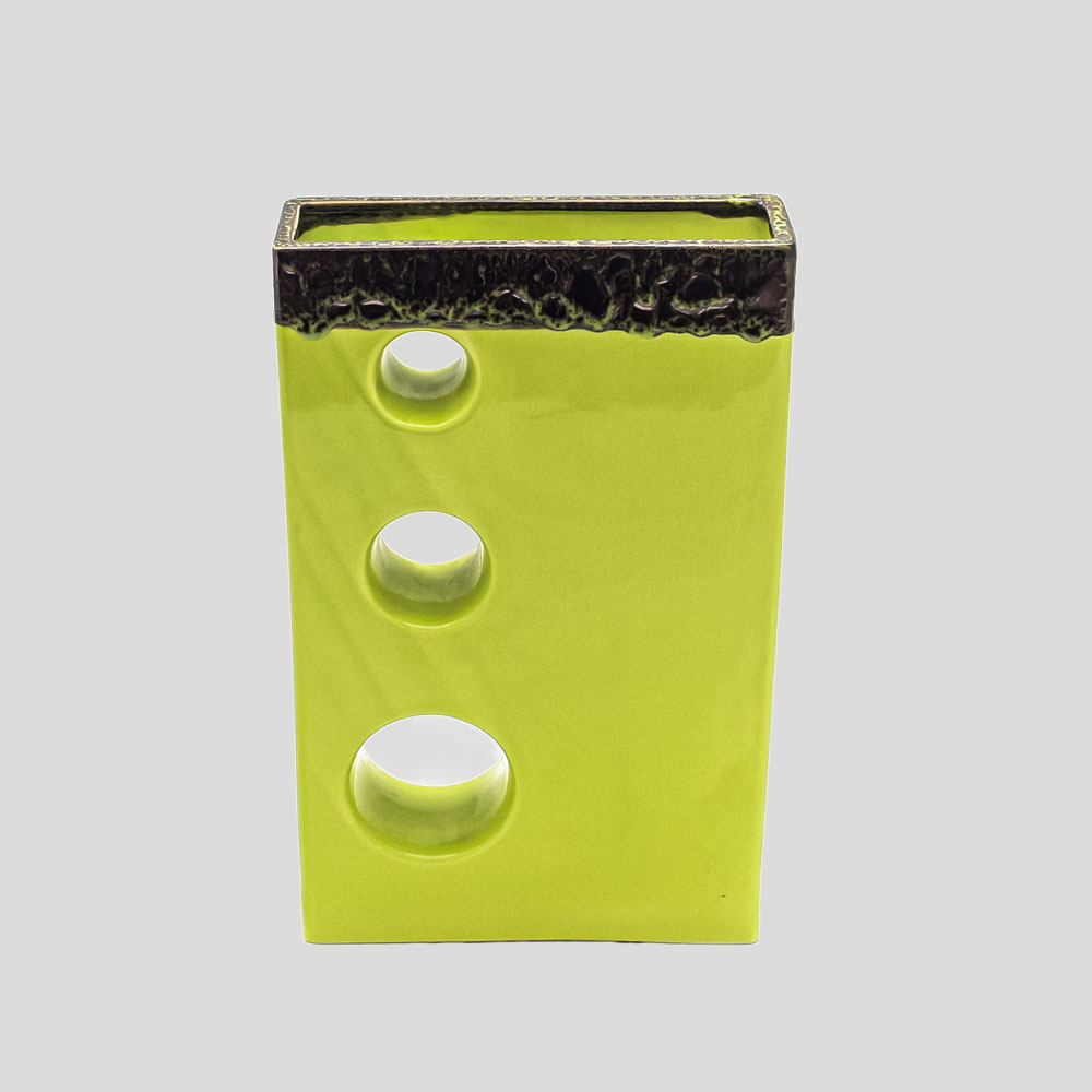 Olive Green Modernist Studio Ceramic Vase