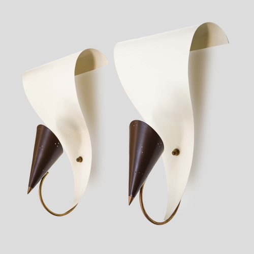 Pair of Riccio wall lights attributed to Gilardi Barzaghi