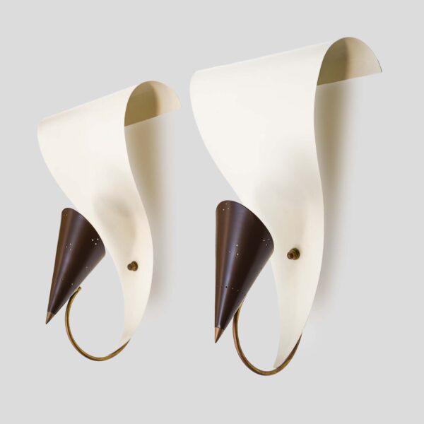 Pair of Riccio wall lights attributed to Gilardi Barzaghi