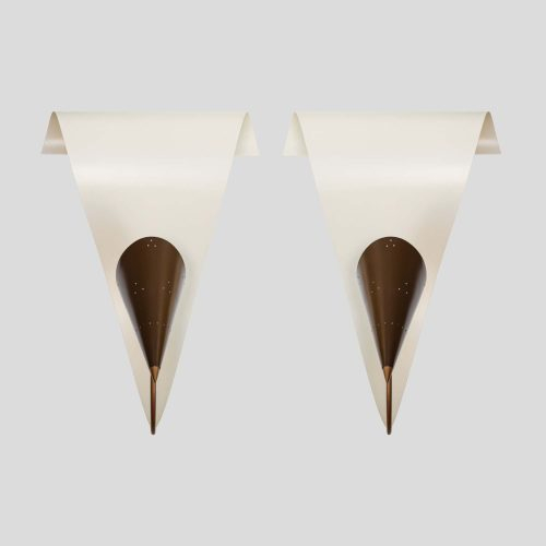 Pair of Riccio wall lights attributed to Gilardi Barzaghi