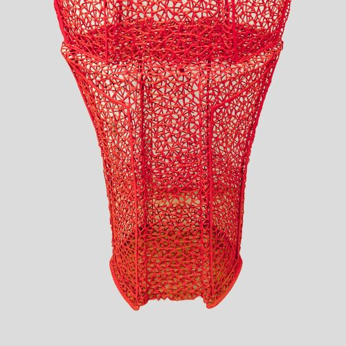 Pair of red colour storages units by Anacleto Spazzapan