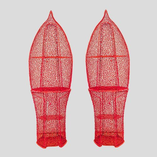 Pair of red colour storages units by Anacleto Spazzapan