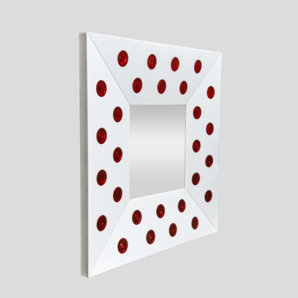 White And Red Glass Mirror By Rida Giulio Rida