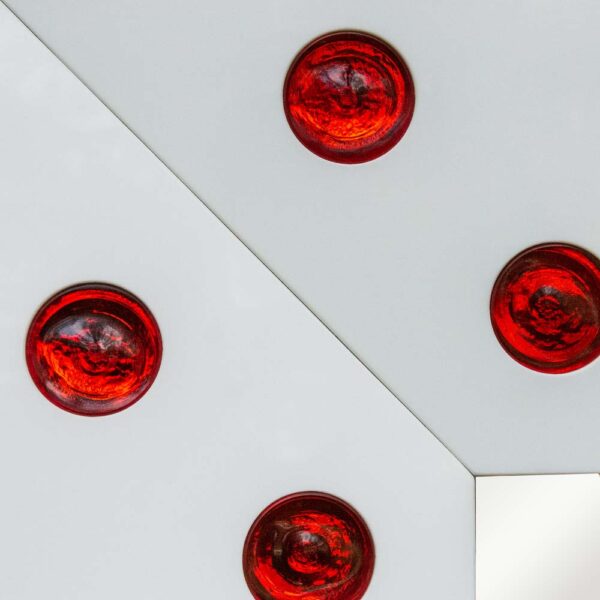 White And Red Glass Mirror By Rida Giulio Rida