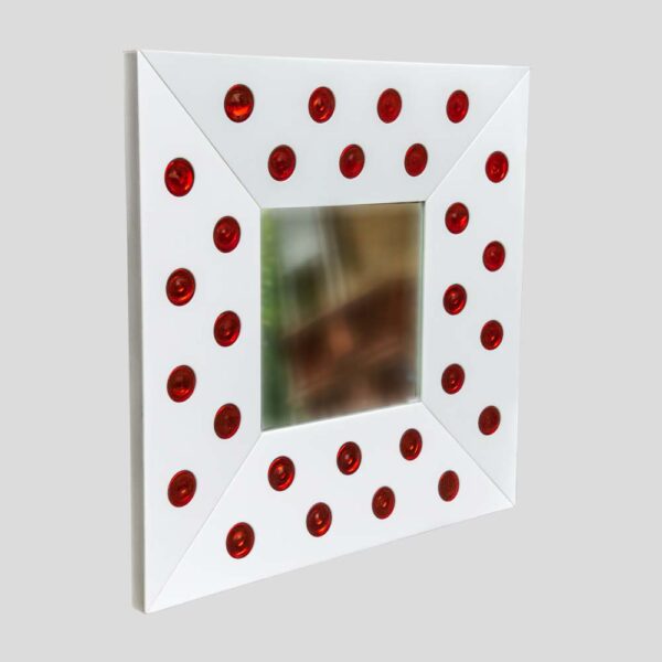 White And Red Glass Mirror By Rida Giulio Rida