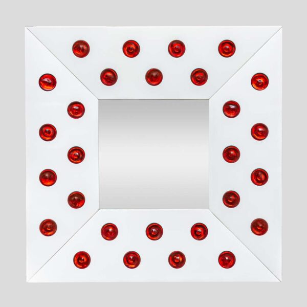 White And Red Glass Mirror By Rida Giulio Rida