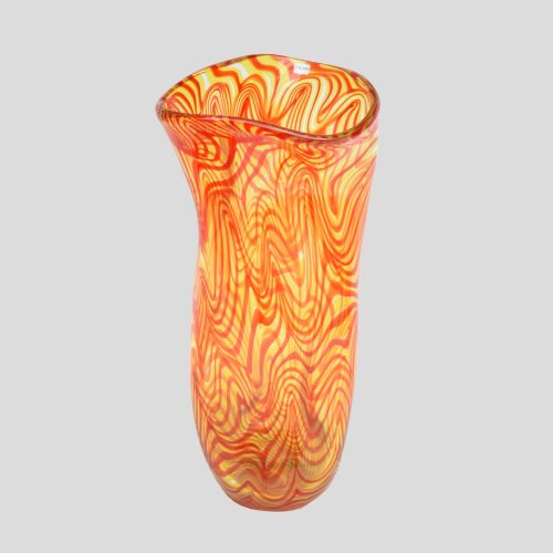 Studio with orange strips decor glass vase by Alberto Dona