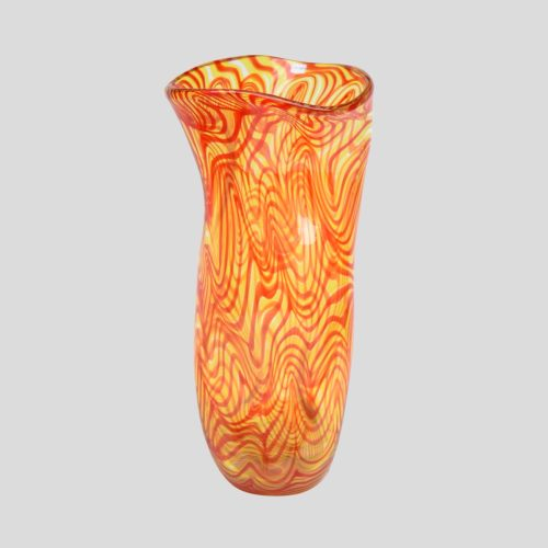 Studio with orange strips decor glass vase by Alberto Dona