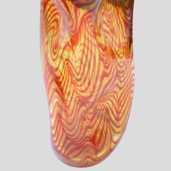 Studio with orange strips decor glass vase by Alberto Dona