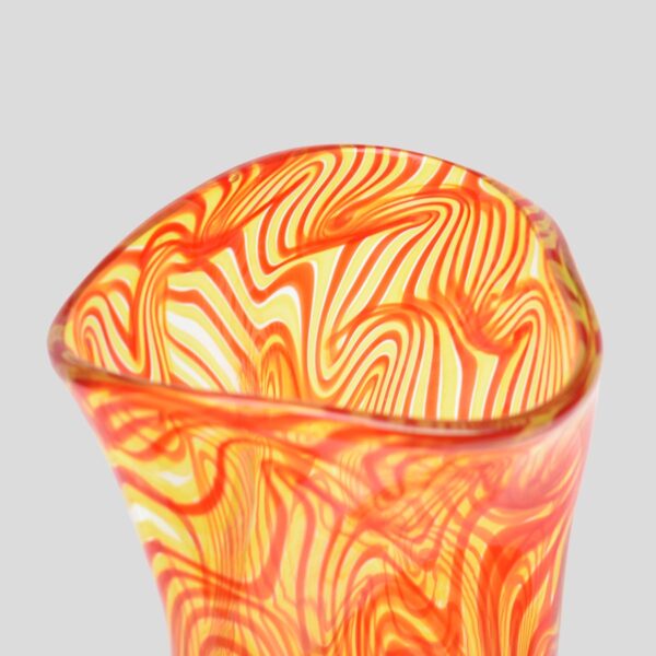 Studio with orange strips decor glass vase by Alberto Dona