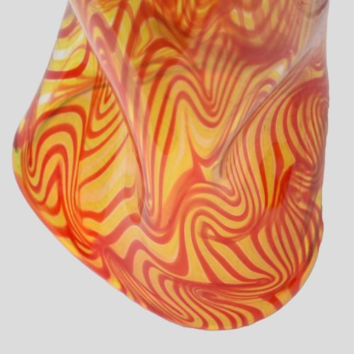 Studio with orange strips decor glass vase by Alberto Dona