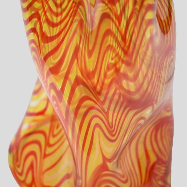 Studio with orange strips decor glass vase by Alberto Dona