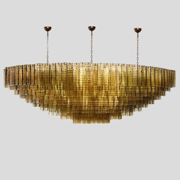 Large Murano Piastre glass Chandelier