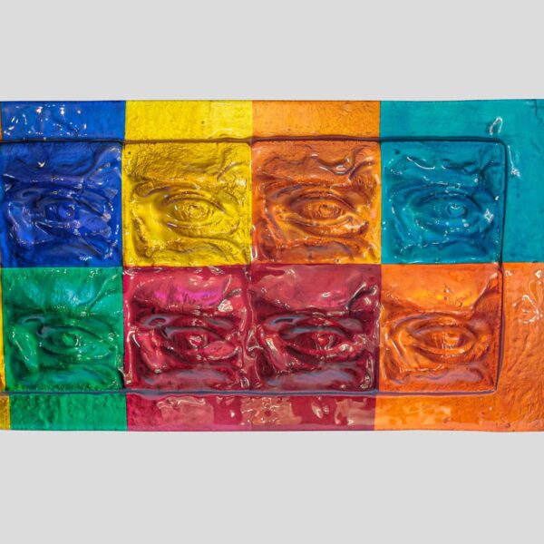 Large rectangular eyes glass Art by Massimiliano Luzzi