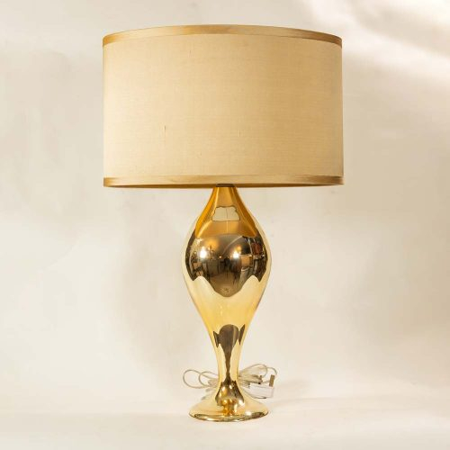 Pair of Murano glass gold mirrored table lamps