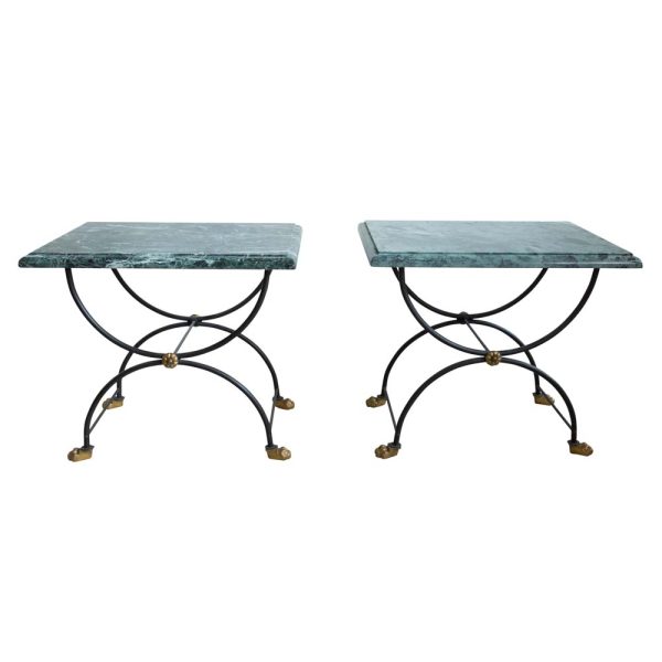 Green Marble Top Side Tables