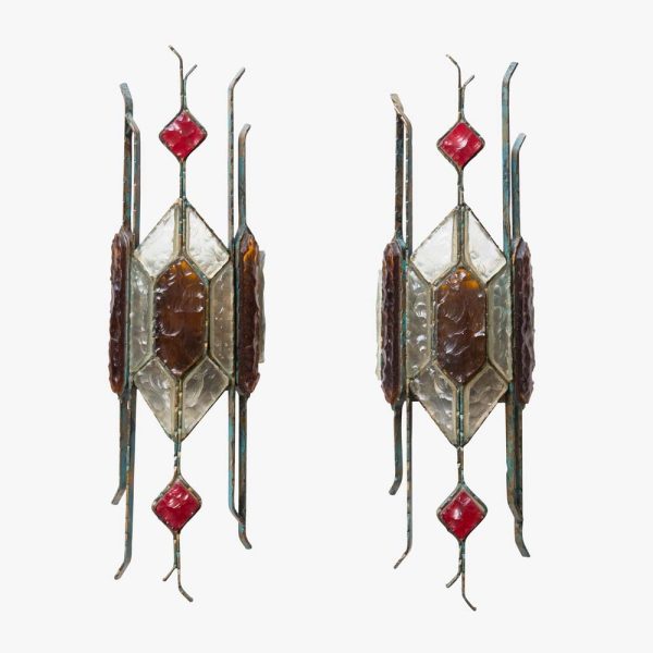 Pair of Longobard wall lights