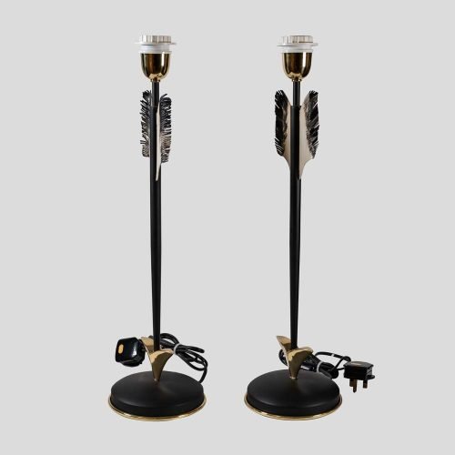 Pair of Midcentury arrow shaped base table lamps