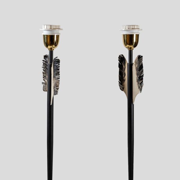 Pair of Midcentury arrow shaped base table lamps