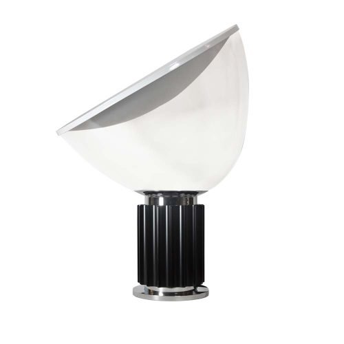 Taccia lamp, black and chrome base