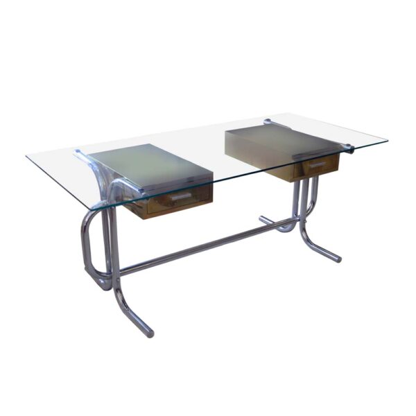 1970s Metal and glass desk