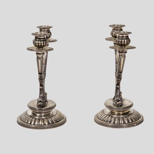 Pair of 19th century Italian Silver candlesticks