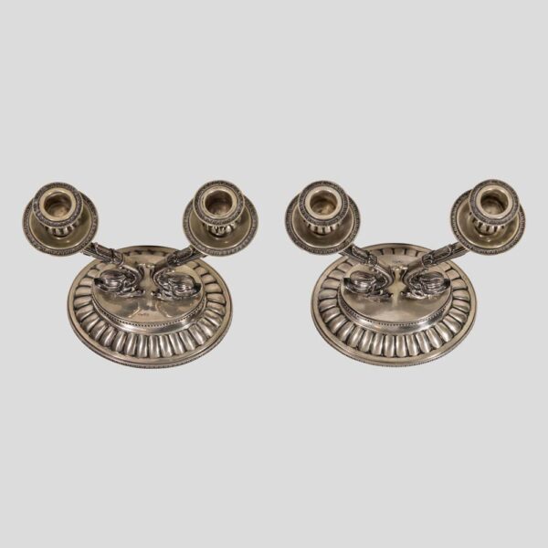 Pair of 19th century Italian Silver candlesticks