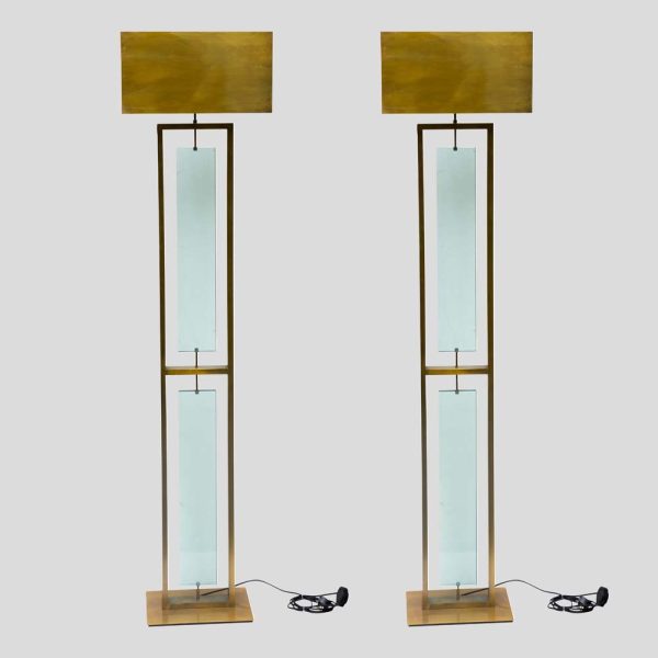 Pair of 1980s fontana Arte style floor lamps
