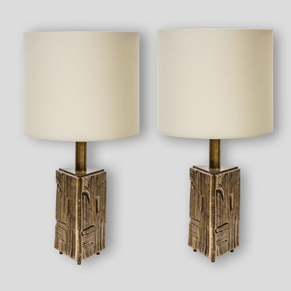 Pair of table lamps triangular Prizm