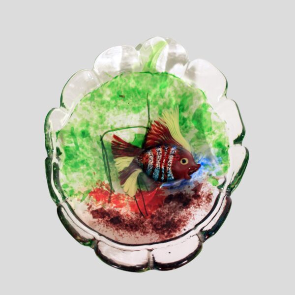 Murano glass bowl with aquarium fusion by Cenedese