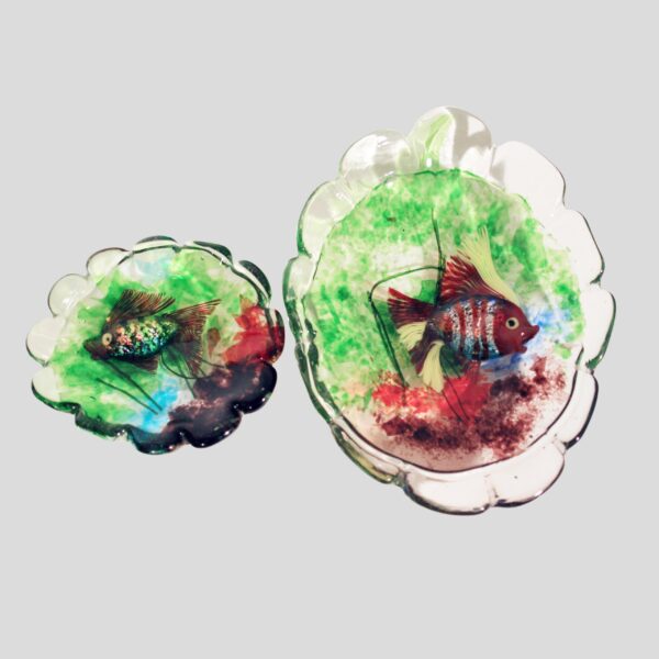 Murano glass bowl with aquarium fusion by Cenedese