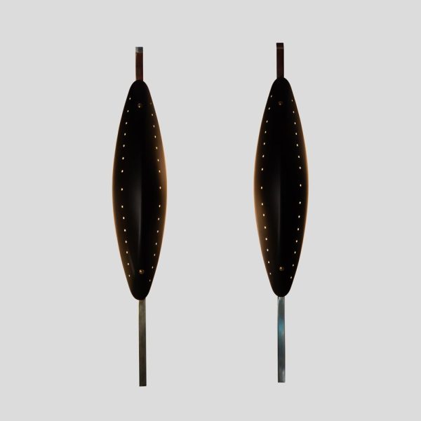 Pair of Vintage Italian design Parabola wall lamps.