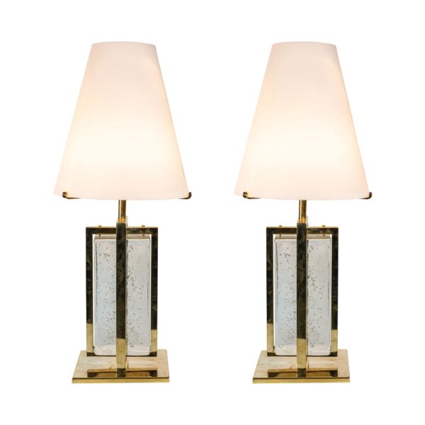 Pair of Table Lamps Italian Design 2000 Murano Glass