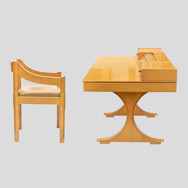 Vintage desk and chair Italian design by Vico Magistretti