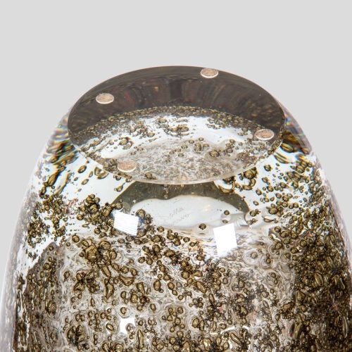 Brass inclusion blown glass vase by Alberto Dona