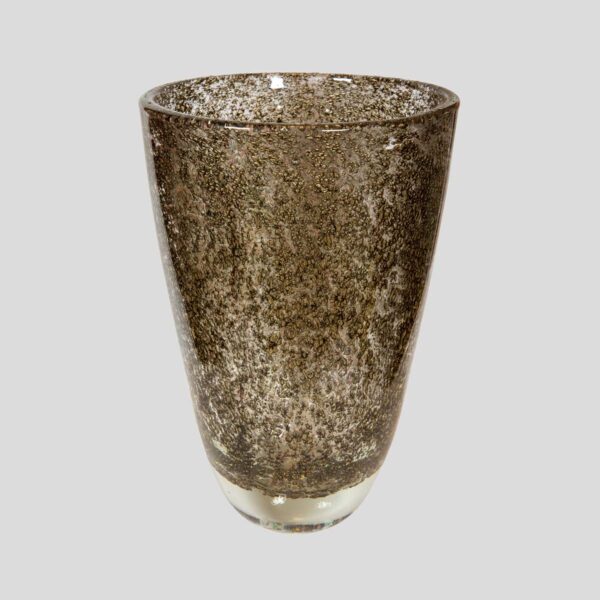 Brass inclusion blown glass vase by Alberto Dona